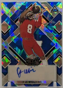 🏈2022 Leaf Metal Draft C. J. Williams Blue Cracked Ice Auto /20 ARC Wisconsin🏈 - Picture 1 of 2