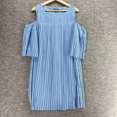 Vestido Luxology Mujer 8 Azul Cambio Corto Forrado Hombro Frío Manga 3/4 Plisado Foto 1 de 4