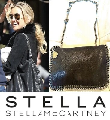 Stella McCartney Falabella 2014 Crossbody Chain Black shimmer Shoulder Bag Purse - Image 1 of 4