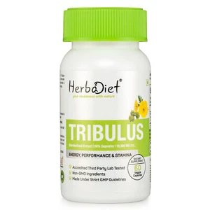 Tribulus Terrestris 60 Capsules Saponins TESTOSTERONE BOOSTER Big Muscle Builder - Picture 1 of 4