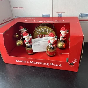 Mr. Christmas Santa's Marching Band 4 Santas play Bells NIP New Box - Picture 1 of 12