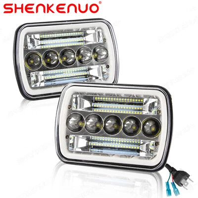 Par de faros LED 5x7" 7x6" haz alto-bajo DRL para Ford F-150 F-250 F-350 Foto 1 de 4