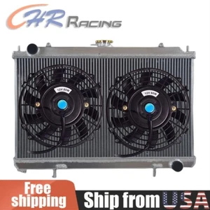 Aluminum Radiator + Fan for Nissan Silvia S14 S15 200SX SR20DET Turbo 1994-2002 - Picture 1 of 8