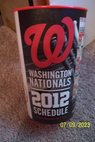 Washington Nationals 2012 Tall Plastic Cup Cover