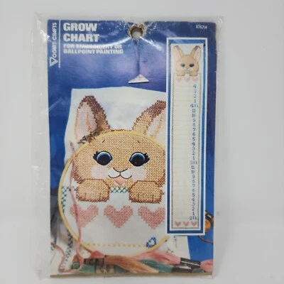 Vintage Vogart Crafts Grow Chart Embroidery or Ballpoint Painting Kit Bunny - Photo 1/4