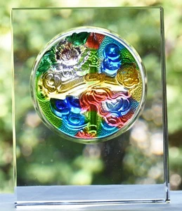 Beautiful Chinese Luck and Wealth Suncatcher Freestanding Window Ledge Block - Picture 1 of 6
