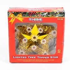 Gold Tinsel Lighted Star Tree Topper Vintage 11 Lights Rite Aid