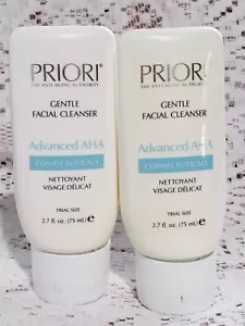 x2- Priori Gental Facial Cleanser Advanced AHA Travel-Size 2.7 oz ea RETIRED - Picture 1 of 2