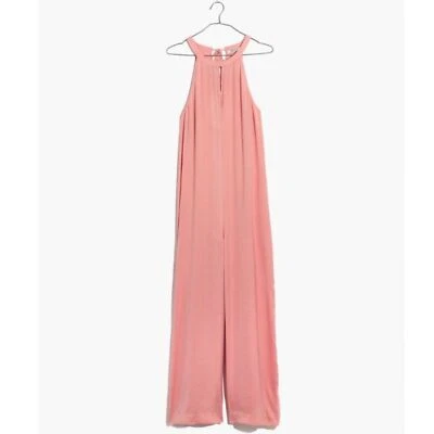 MADEWELL | Women’s Keyhole Wide-Leg Jumpsuit in Pink Icing size Medium NEW - Image 1 of 4