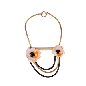 490$ EMPORIO ARMANI Jewels + Rubber + Copper Bronze / Black Necklace Woman - Picture 1 of 3