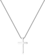 Black Gold Silver Cross Necklace for Boys Stainless Steel Mens Cross Pendant Cha