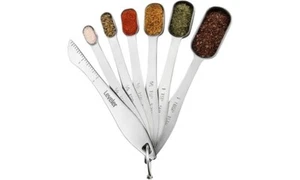 Stainless Steel Measuring Spoons with Slim Design to Fit in Spice Container - Picture 1 of 6