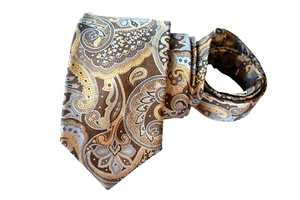 JOHN W NORDSTROM MEN'S TIE BROWN/PAISLEY Width: 3.50" Length: 59" - Picture 1 of 3
