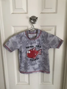 Wippette Deep Sea Diver Boy’s Kids Gray Short Sleeve Shirt Size S 4T Fast Ship - Picture 1 of 3