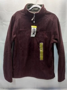 London Fog Men's Fleece Sherpa Lined Pullover Jacket 1/4 Zip Up M - Picture 1 of 2