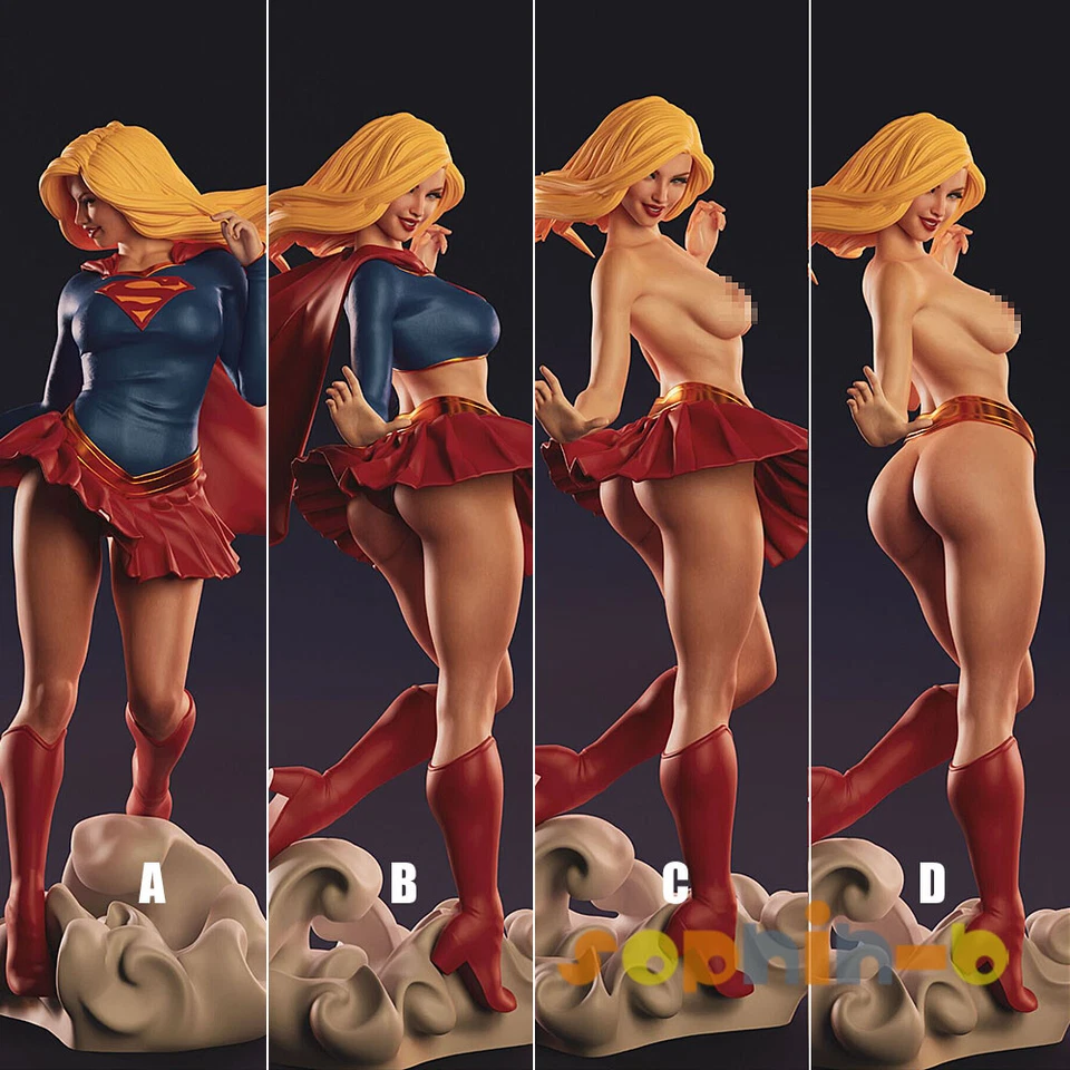 Sexy Supergirl Super Man 4 Ver. Resin Model Kit Unpainted 3d Print Statue Figure - Image 1 of 4