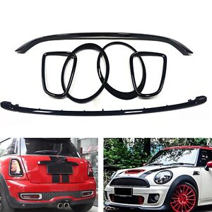 Headlight Tail Lamp + Front Grille Cover Trim For Mini Cooper JCW R55 R56 R57