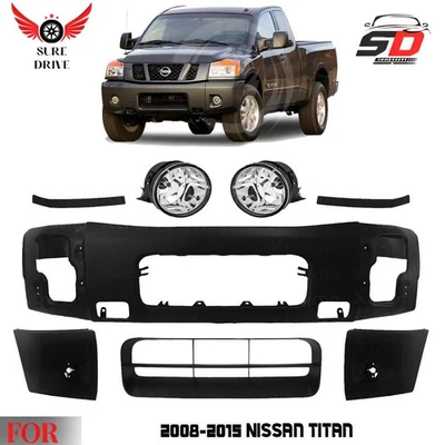 Front Bumper Paintable Steel & Grille Assembly Kit For 2008-2015 Nissan Titan - Image 1 of 4