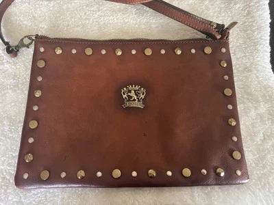 Bandolera Pratesi Firenze Cuero Italiano Cremallera Muñequera Marrón Foto 1 de 4