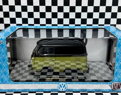 M2 Machines CHASE 1:24 1960 VW furgoneta de reparto nuevos parachoques negros de fundición raros Foto 1 de 4