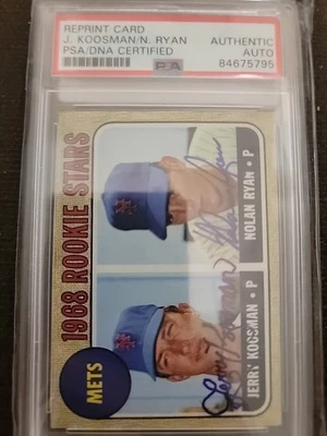 1968 Topps  1968 Rookie (Reprint)  Stars Nolan Ryan Dual Auto PSA/DNA Auth Auto - Image 1 of 2