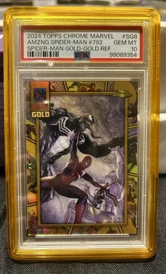 2024 Topps Chrome Marvel Spider-Man Gold /50 Gold Refractor #792 PSA 10 - RARE!! - Image 1 of 2