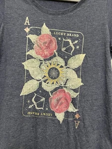 Camiseta Lucky Brand Para Mujer Talla Pequeña Gráfica As Diamante Nueva Con Etiquetas Rosa Celestial - Imagen 1 de 7