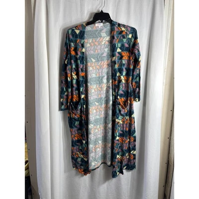 LuLaRoe Geometric Print Cardigan Duster Long Sleeve Open Front Womens Size M - Image 1 of 4