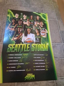 2025 SEATTLE STORM TEAM POSTER 12"X18" NNEKA OGWUMIKE ERICA WHEELER - Picture 1 of 1