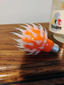 SUNBEAM ART BULBS ORANGE CRAZY FLAME LIGHT BULB - NO PACKAGING - Picture 1 of 2
