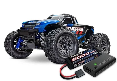 TRAXXAS 67154-4 Stampede 4x4 BL-2S blau 1/10 MT RTR BL-2S HD inkl. Akku Lader - Bild 1 von 2