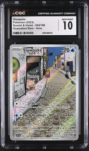 SLOWPOKE Scarlet & Violet Illustration Rare #204 CGC 10 Pokemon - Picture 1 of 2