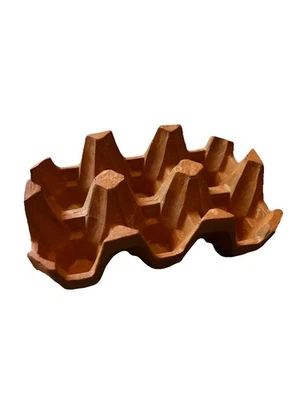 Terracotta Kitchen Egg Holder Like Normal Cardboard Everyday Shop Bought Egg Box - Image 1 of 4