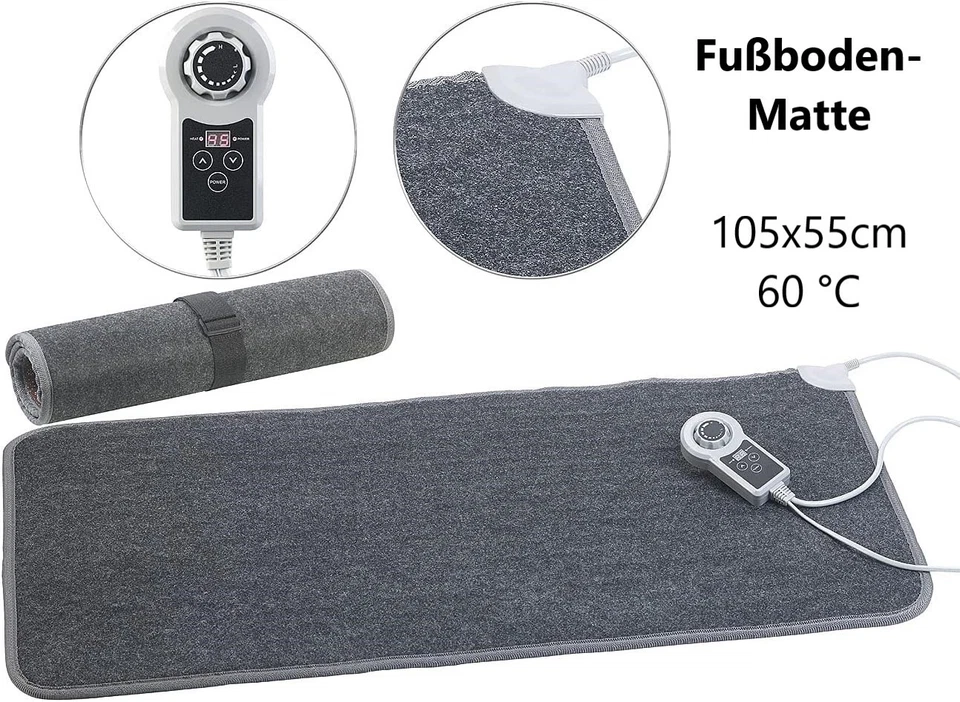 infactory 66W Beheizbare Fußboden-Matte - 55x50cm, Grau