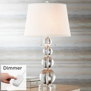 Chic Style Table Lamp with Table Top Dimmer Crystal Spheres Living Room Bedroom - Picture 1 of 7