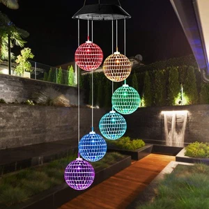 Solar Wind Chimes, Mobile Hanging LED Light Color Changing Wind Chime Birthda... - Picture 1 of 7