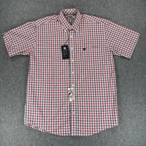 Cinch Shirt Men M Red Geometric Print Western Button Up Rodeo Workwear Cowboy - Picture 1 of 11
