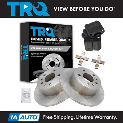 Kit de pastillas de freno y rotores cerámicos traseros TRQ para Saturn serie L Saab 900 9-3 Foto 1 de 4
