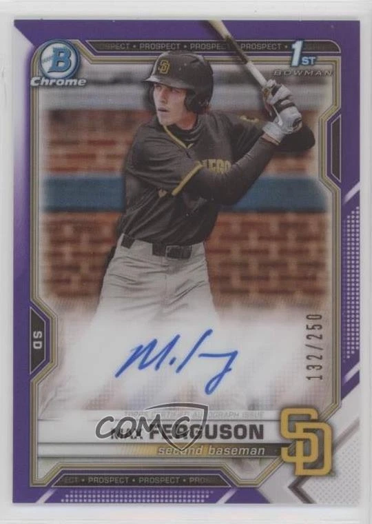 2021 Bowman Draft Chrome Pick Purple Refractor 132/250 Max Ferguson #CDA-MF Auto - Image 1 of 3