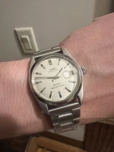 TUDOR Prince Oysterdate Silver Men's Watch 7944 Rose Dial And Rolex Crown - Picture 1 of 7