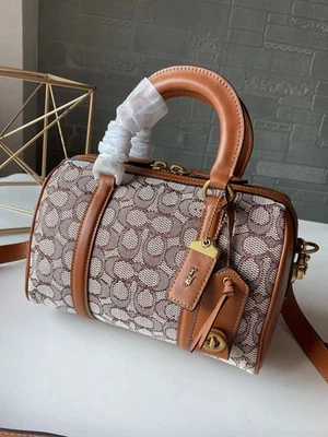 COACH C8529 Ruby Satchel 25 Signature Textile Jacquard Handbag Tan/Cocoa - Image 1 of 4