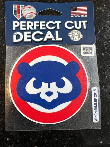 Chicago Cubs Mascot 4" x 4" Perfect Cut Color Decal Cover