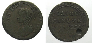 *TRIU* PIO VI - VITERBO MADONNINA o 5 BAIOCCHI 1799 CU - Imagen 1 de 1