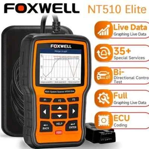 FOXWELL NT510 OBD2 Scanner Car ABS SRS SAS EPB Oil TPMS Reset Tool Bidirectional - Picture 1 of 18