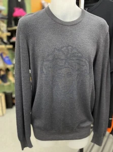 Versace Gray Medusa Logo Emblem Sweatshirt Sweater Size L - Picture 1 of 4