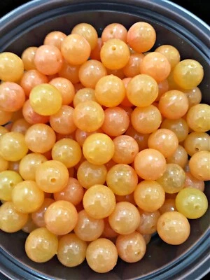Pkg of 250 each "Washout" Orange Blend UV 12mm Plastic Round Bead Fishing Beads - Image 1 of 2