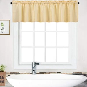 Nanan Valance Curtain 15 Inch Waffle Weave Fabric Window Curtain For K - Picture 1 of 7