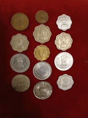 13 coins INDIA scarce set collection different types and years - Image 1 of 2