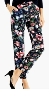 J.CREW TODAY EVERYDAY PULL ON EASY FLORAL PRINTED CREPE PANTS SZ 2T - Picture 1 of 5