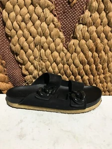 TORY BURCH Negro Gamuza Adrien Dos Bandas Slides Plano EE. UU. Mujeres Talla 9M - Imagen 1 de 8